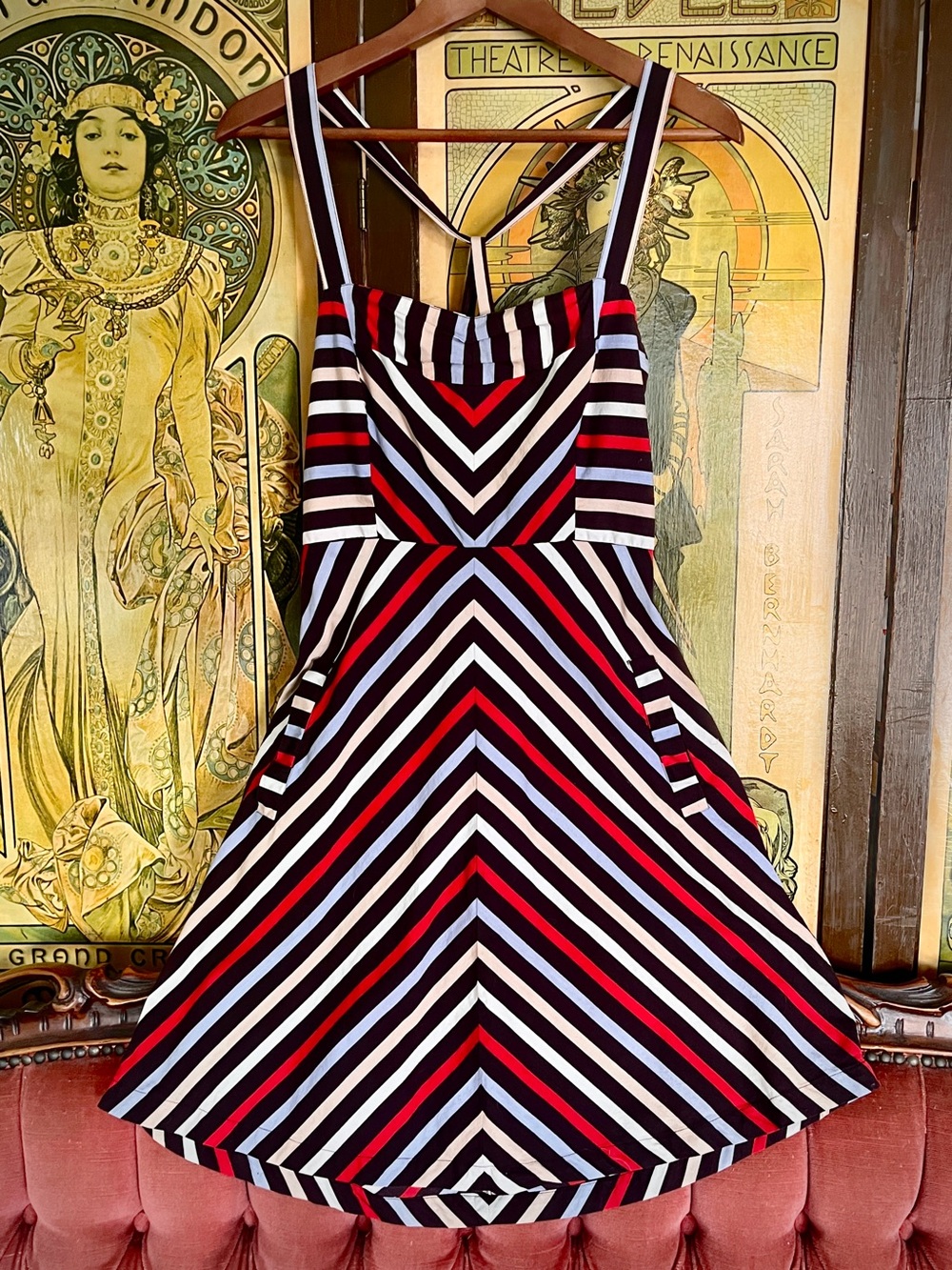 Vintage 2000’s Y2K Urban Outfitters Kimchi Blue Chevron Striped Dress - Pockets!